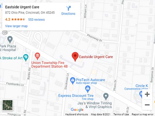 Get Directions to Eastside Urgent Care in Cincinnati, OH